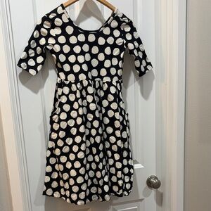 Hanna Andersson Black and White Polka Dot Dress